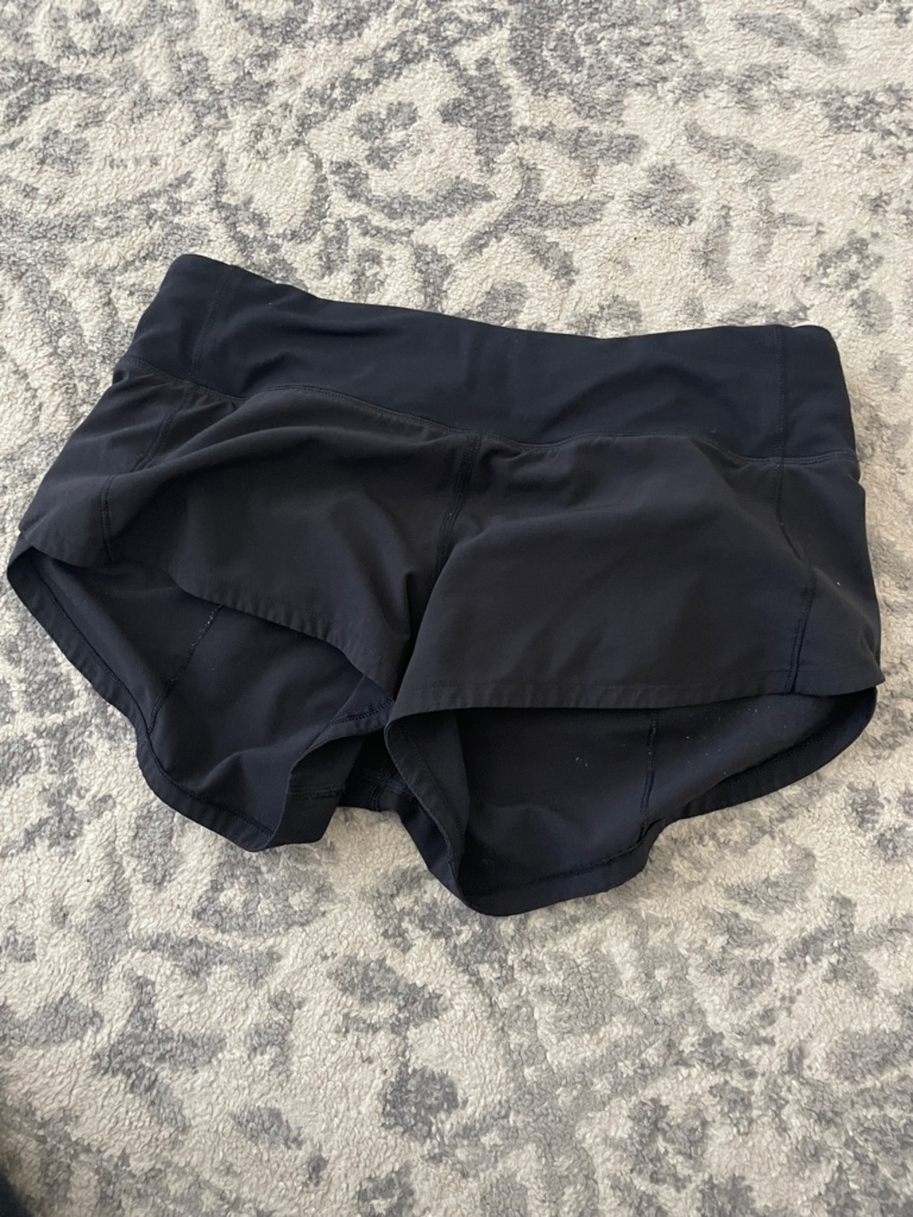 lululemon athletica Black Athletic Shorts with Hidden Pocket